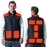 Gilet Chauffant, Gilet chauffant à température constante, Chauffage à double commande Thermostat à trois vitesses Onze réseaux de chauffage Garder au chaud lavable Vêtements de fièvre,Noir,4XL