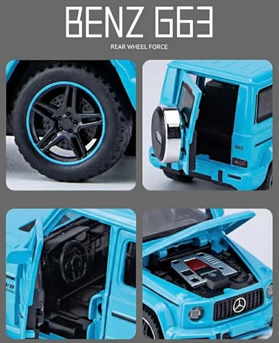 Image of Diecast Mercedes Benz G Wagon Car Toy - 1:32 Scale Alloy AMG G63 Car with Light & Sound, Pull-Back Off-Road SUV Toy for Kids & Collectors, Gift for Boys (Color As Per Stock Available)