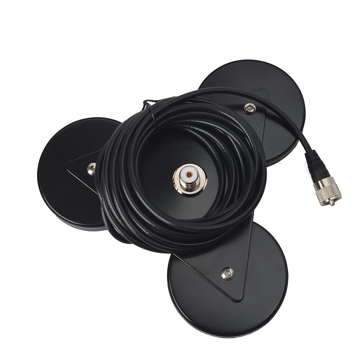 Conector magnético UHF femenino (SO239), base anticorrosión resistente, soporte de antena RG-58 5 m para transmisores Yaesu Midland Icom Motorola