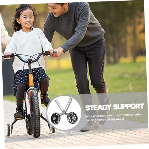 Ruedas de Entrenamiento para Bicicleta SOLUSTRE con Luces LED Intermitentes, Estabilizadores Resistentes al Desgaste y Reemplazables para Equilibrio y Aprendizaje en Bicicleta, Ruedas Auxiliares Negras de Repuesto miniatura 7