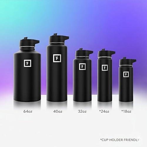 Miniatura 6 de IRON FLASK Frasco de hidratación para acampar y senderismo con pajilla, botella de agua deportiva de acero inoxidable con aislamiento de boca ancha