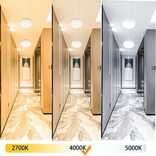 WTL LED Ceiling Lights 4000K Natural White Bathroom Light Ceiling, Flush Mount Ceiling Lighting LED 24W (150W Equivalent) 1700 Lumens Lights for Kitchen Bedroom Living Room Hallway Ceiling