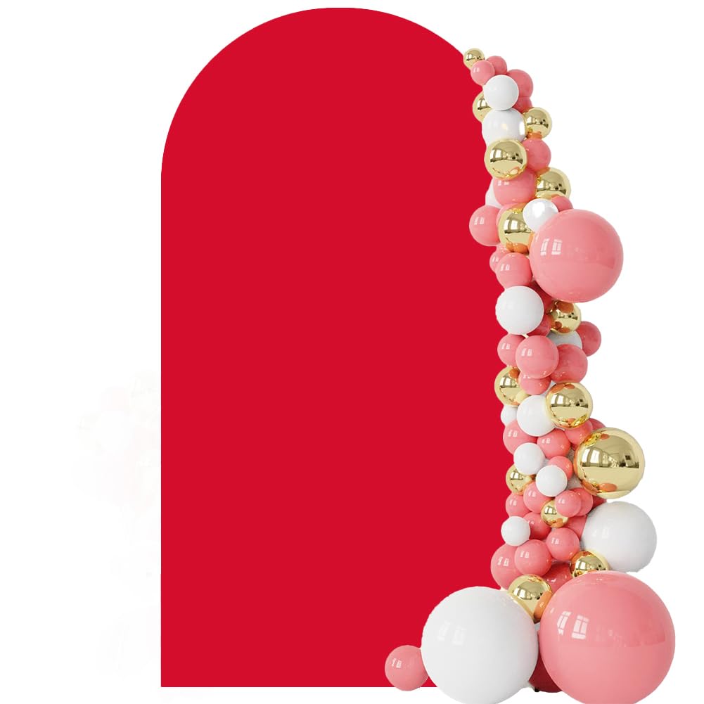 CREATCABIN Copertura per Arco Nuziale Rosso Copertura per Supporto Arco Nuziale Copertura per Fondale Spessa Regolabile Poliestere Elastico per Festa Natale Cerimonia Banchetto 180 x 80cm