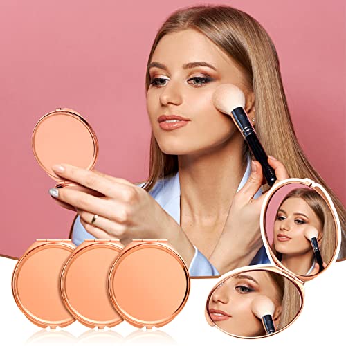 Espejo compacto doble cara 8 piezas color oro rosa miniatura 7