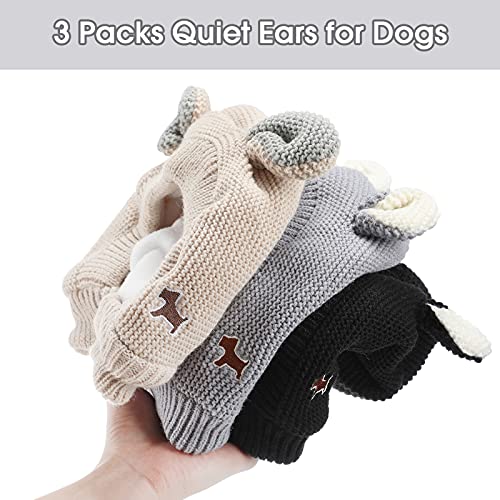 3 Pieces Cute Quiet Ears for Dogs Cute Dog Ear Muffs Warm Dog Knitted Hat Noise Protection Dog Grooming Earmuffs Pet… - Image 5