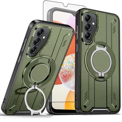 Coque Samsung Galaxy A14 LS Vert Antichoc avec Rebords Surélevés