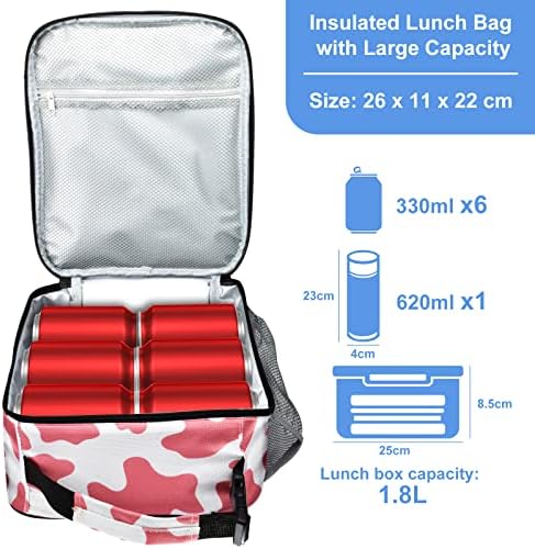 IWTTWY Insulated Lunch Bag Camo Cooler Bag Portable Carrying Lunch Box Bag for Kids Boys Girls Women Men to School Office Outdoor Picnic (Pink)