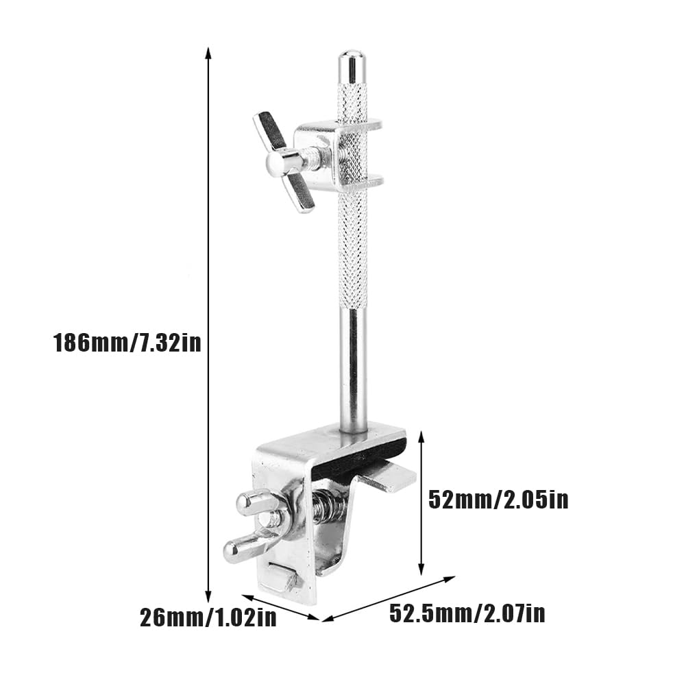 Supporto per Campanaccio, Snare Stand, Campana Morsetto, Grancassa Cowbell Hoop Jazz Drum Strumenti Tamburo Metallo Telaio Ganasce ad Azione Parallela di Bloccaggio Percussione Regolabile in Altezza