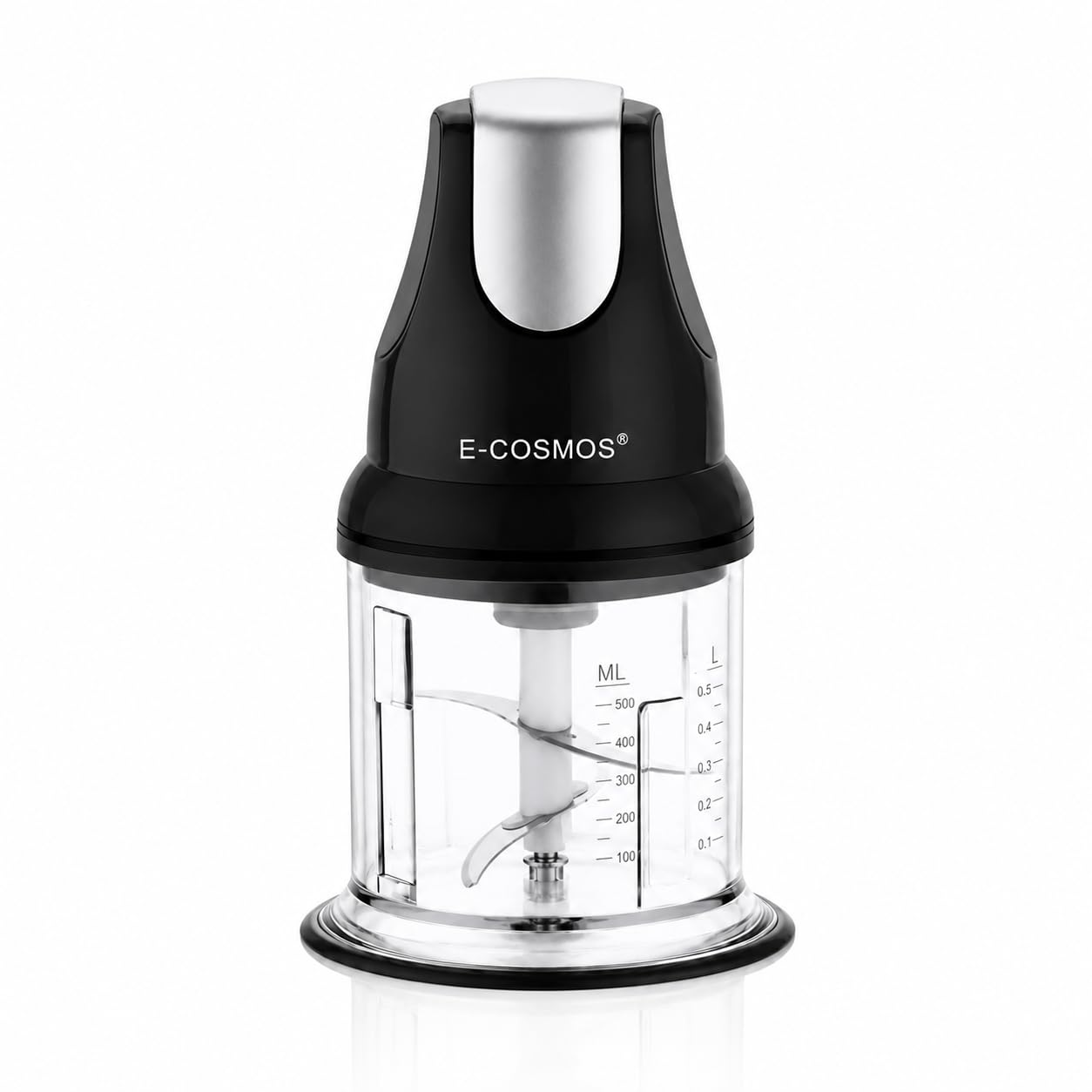 E-COSMOS® Ultra Fast 250 Watts Electric Chopper – Twin Blade Vegetable Cutter & Mincer – 500ml Plastic Bowl with Storage Lid – Durable 100% Copper Motor – Multi-Purpose Whisk & Blend (Black) discount deal