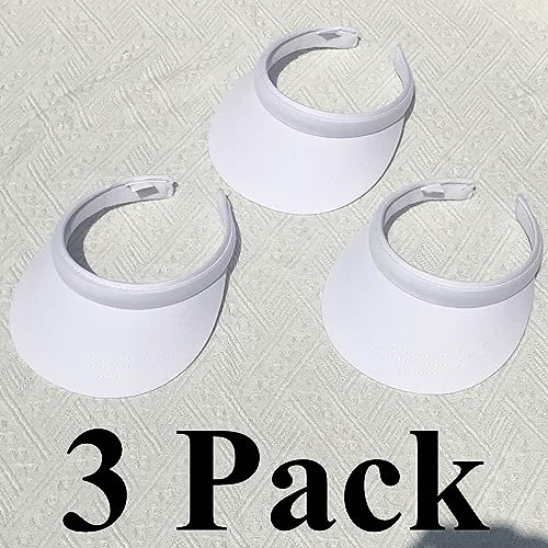Image of 3 Pack Sports Sun Visor Hat Women Men Adjustable Clip On Visors Outdoor Golf Beach Cap