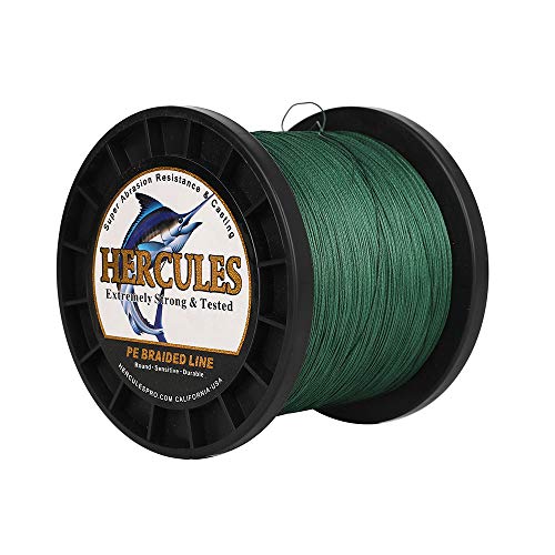 Hercules linha de pesca trançada super fundida 8 fios de 10 lb a 300 lb teste para água salgada, 109