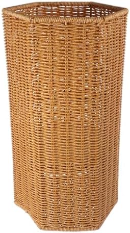 Home Accessories Umbrella Storage Rack with Woven Design Iron Imitation Rattan Umbrella Holder Stand for Flower Pot Cover Storage Shelves Home Supplies Organizer Stand