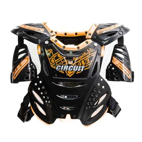 COLETE T-REX CIRCUIT PARA MOTOCROSS ENDURO VELOCROSS COMPETIÇÕES TRILHAS (ADULTO) (Preto/Laranja Flu