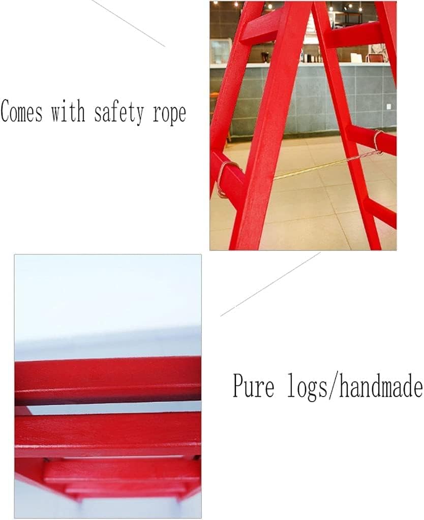 Step Ladder Folding Ladder with Wide Anti-Slip Pedal 4-Step Ladder Portable Ladder Indoor and Outdoor Folding Ladder Telescopic Ladder(Color:Yellow)