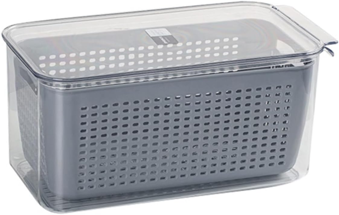 1PC Sealed Refrigerator Storage Box with Lid Stackable Crisper Container for Fruits and Vegetables Food Grade Kitchen Organizer Capacity for Pantry and Fridge Use