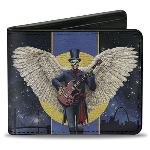Buckle-Down Grateful Dead Bifold Wallet with Standard Billfold and Card Slots, Daves Picks V6 San Francisco St Louis Cover Art, Vegan Leather