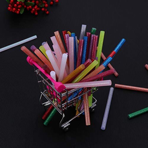 Bastões de cola quente com glitter Milisten, 60 peças, 12 cores, adesivos de derretimento a quente p