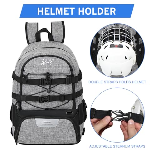 WOLT Lacrosse Bag-Lacrosse Backpack with Two Sticks Holder-Large Field Hockey Bag Holds All Sport Gears