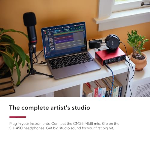 Image of Focusrite Scarlett 2i2 Studio 4th Gen USB Audio Interface Bundle for the Songwriter with Condenser Microphone and Headphones for Recording, Streaming, and Podcasting