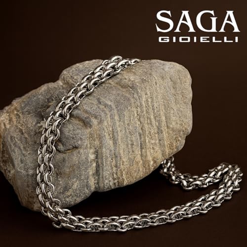 SAGA GIOIELLI Łańcuszek damski ze stali nierdzewnej pleciony srebrny łańcuszek o długości 39 + 5,5 cm pudełko prezentowe (grubość 13 mm)