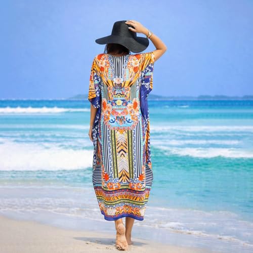 Image of Miss Lavish London Kaftan Dress- Swimwear Coverups African Kaftan Dress, Summer Kaftan for Women