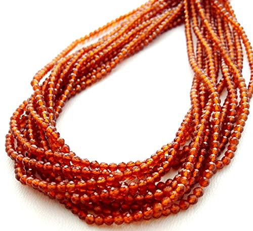 Perles de hessonite gomed facettées machine sans défaut de taille pour enfilage régulier - 2