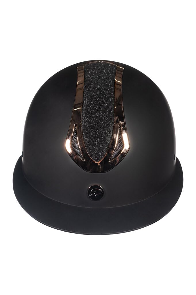 HKM Unisex Illusion Casco da equitazione Nero/Oro Rosa M = 55-57 cm