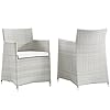Modway Junction Wicker Rattan Outdoor Patio Two Dining Arm Chairs with Cushions in Gray White 512ITYzcOaL. SS100