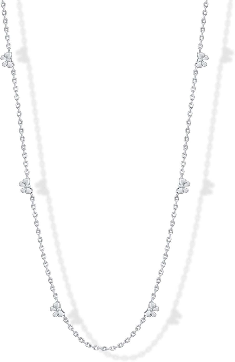 PAVOI 14K Gold Plated Dainty Chain Necklaces for Women - Station Small Motif Pendant Gold Jewelry Gifts - Valentines Day Trendy Heart, Bow, Cross Necklace for Women - Valentines Day Trendy Jewelry