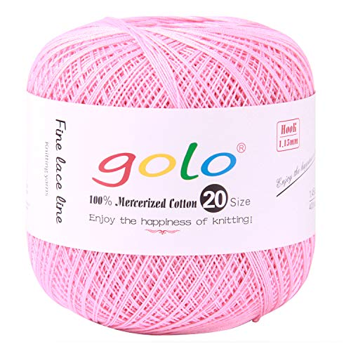 golo Crochet Thread Size 20 Light Pink yanr for Hand Knitting