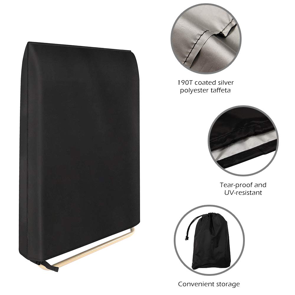 BullStar 2Pcs Patio Zero Gravity Folding Chair Cover Outdoor Folding Chair Protector Waterproof and UV Resistant, Black