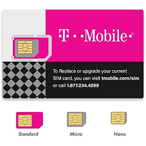 (2 Pack) Authentic Official T-Mobile SIM Card Micro/Nano/Standard GSM 4G/3G/2G LTE Prepaid/Postpaid Starter Kit Unactivated Talk Text Data & Hotspot Cover