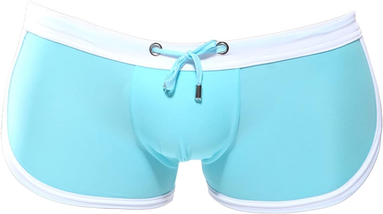 JEShifangjiusu Mens Swimsuit Adjustable Low Waist Beach Swim Briefs Swimming Shorts Square Leg Board Short Bathing Suit