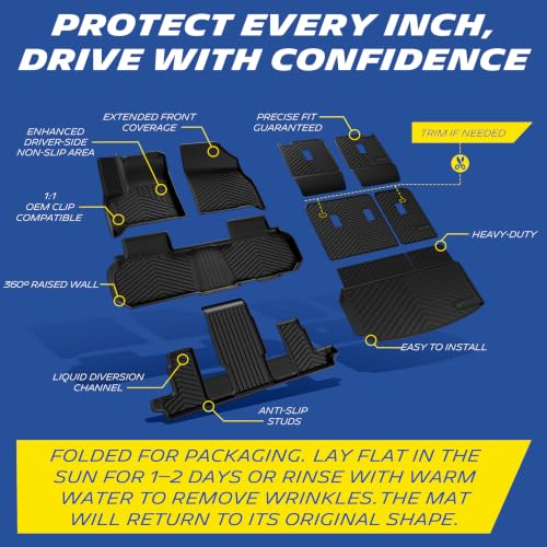 Image of Michelin Vehicle Mats for 2024-2026 Chevy Traverse 9 Piece | Fit for 2024-2026 Chevy Traverse /2024-2026 GMC Acadia /2025-2026 Buick Enclave 7-Seat, Not Fit 2024 Traverse Limited