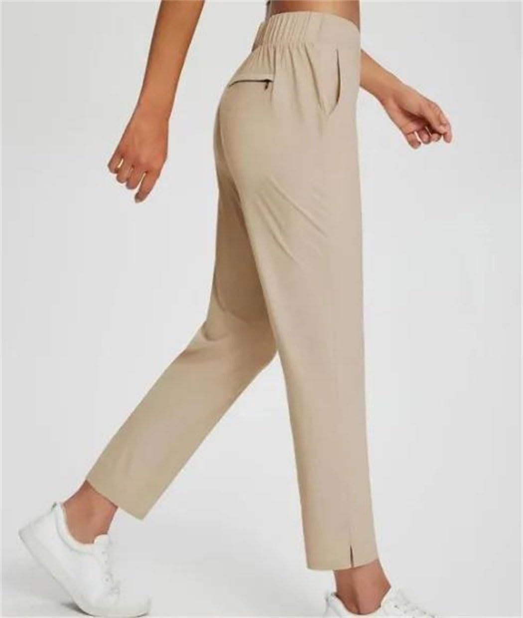 Women Elastic High Waist Golf Pants Lightweight Quick Dry Slim Fit Work Casual Pants with Side Pockets