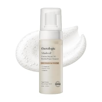 Madecell Derma Repair B5 Bubble Foam Cleanser - Panthenol & Salicylic Acid BHA - Korean Acne Calming Bubble Face Wash - Hypoallergenic, Vegan, Fragrance Free, 5.07 fl.oz.