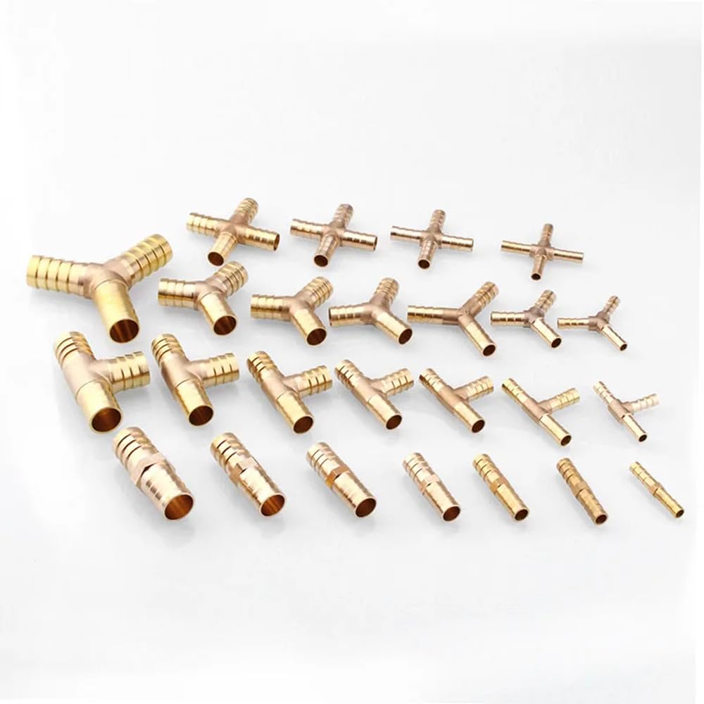 10 conectores de cobre tipo pagoda para tubos de aire, de latón, con acoplamiento de junta de púas, adaptadores para tubos de 4 mm, 5, 6, 8, 10 y 12 m