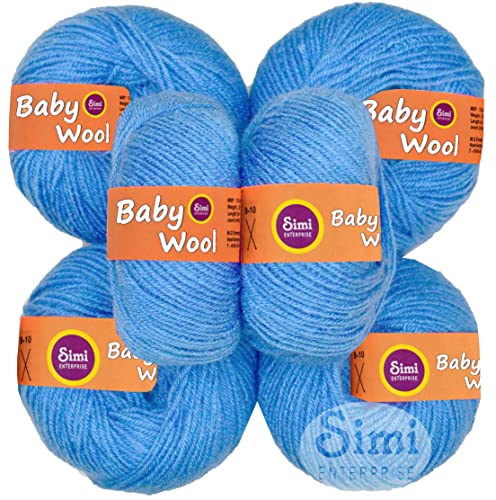 Image of 100% Acrylic Wool Airforce 8 Pc Baby Wool 4 ply Wool Ball Hand Knitting Wool /Art Craft Soft Fingering Crochet Hook Yarn-Art-HF