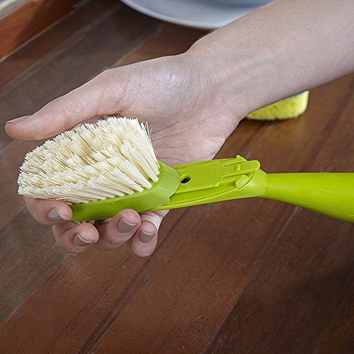 Image of Full Circle Suds Up, Soap Dispensing Dish Brush, Tough Plant-Fiber Bristles & Sustainable Bamboo Handle, Safe for Nonstick