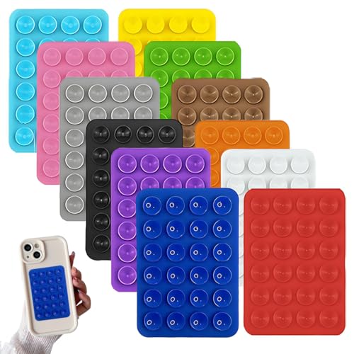 LQUYTA 12 Piezas Ventosas De Silicona Para Teléfono Móvil, Cuerda Para Movil, Soporte De Teléfono Móvil con Ventosa De Silicona, Compatibles con el 99% de los Modelos de Móvil