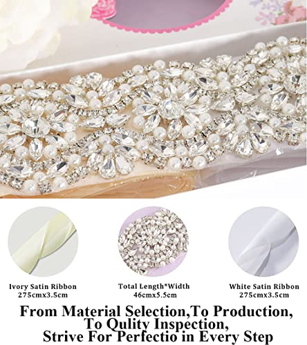 Pardecor Wedding Belt Rhinestone Belt Bridal Wedding Dress Sash Trim Rhinestone Applique Dress Belt Crystal Sash Accessories4
