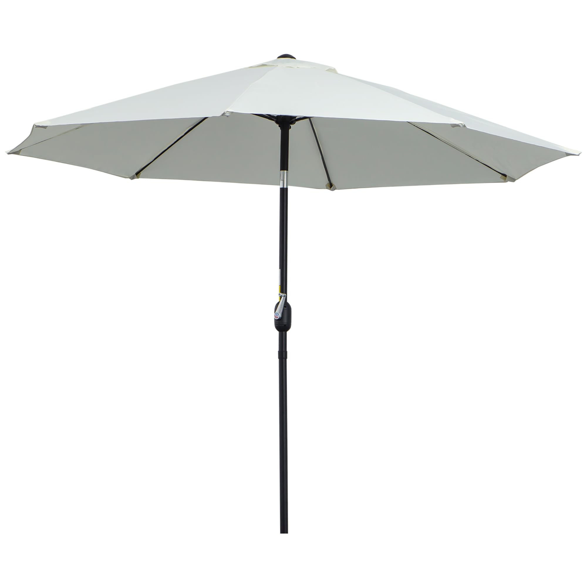 Outsunny Ombrellone da Giardino 2.65x2.65m Inclinabile 3 Angolazioni Manovella 8 Stecche Alluminio Poliestere 180g/m²