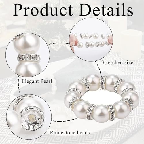 Pearl Napkin Rings, 12 Pcs Pearl Napkin Ring Holders christmas Rings Napkin Buckles Table Decor Napkin Buckles Table Decor for Dinner Wedding Banquet Party Thanksgiving Christmas, 3CM - Cosy Home Interiors Pearl Napkin Rings, 12 Pcs Pearl Napkin Ring Holders christmas Rings Napkin Buckles Table Decor Napkin Buckles Table Decor for Dinner Wedding Banquet Party Thanksgiving Christmas, 3CM - Image 3