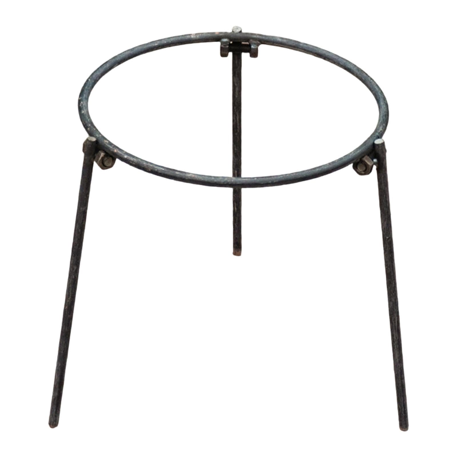 Harilla Campfire Tripod Pot Rack Foldable Legs Dutch Oven Folding Camping Grill Open Fire Cooking Stand for Fishing Picnic Barbeque, 27cm Single Ring