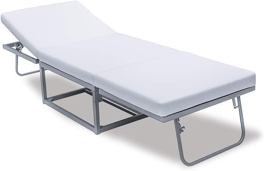 Triple Ottoman Folding Bed- Guest Bed Foam Mattress Suede Cover Denmark Design