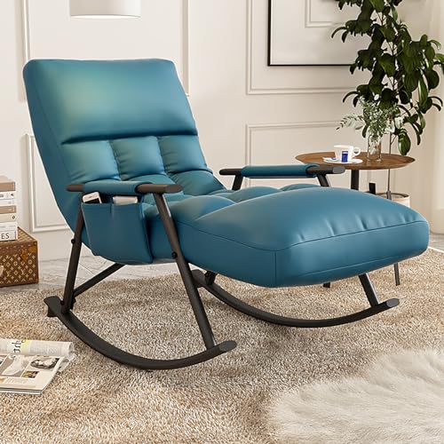 Rocking Chair Nursery,Metal Rocking Chairs with High Back,Upholstered Glider Chair with High Backrest Armchair Chair.440Lbs Support Rocking Chairs,Modern Rocker Chairs for Living Room Bedroom Offices