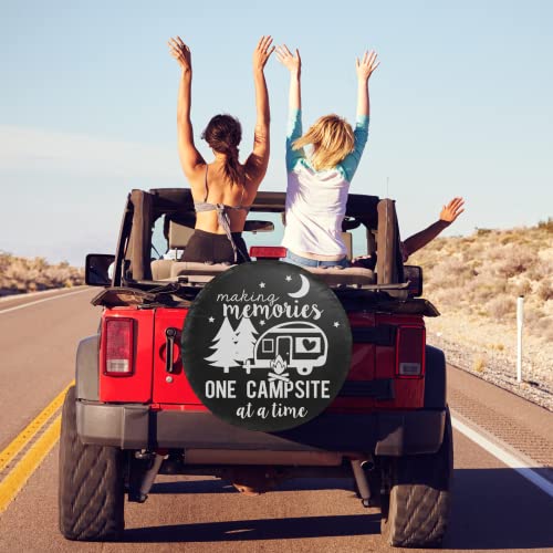 Image of Making Memories One Campsite at A Time Spare Tire Cover Waterproof for Jeep Trailer RV SUV Truck Camper Travel Trailer Accessories 14 inch