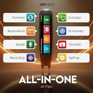 Scanmarker AI Pen with Built-in Screen | OCR Scan Reader & Text to Speech | ChatGPT Pen for Students & Adults | Portable ai Translator Device | Reading Pen for Study, Travel & Work | Ai Smart Pen
