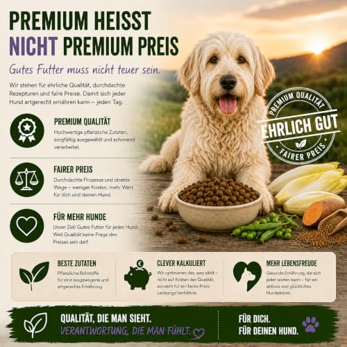 My Pet Club Vegi (1 x 14,5 kg) vegan/vegetarisches Hundefutter mit Süßkartoffel I Sensitiv & Hypoallergen I Alleinfuttermittel für Hunde ab dem 12ten Lebensmonat