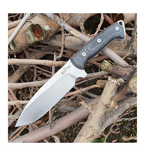 JEO-TEC Nº39 Fixed Blade Bushcraft Survival Hunting Camping Field Knife, Full Tang 11" Overall, MOVA Stainless Steel, Sheath - Handmade - Thumbnail 6